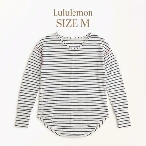 Lululemon Striped Long Sleeve Shirt Top Women M  Athleisure